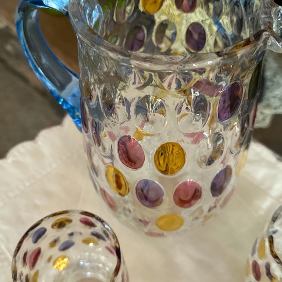 Bohemian Art Glass - Countess Collection Pitcher and 4 Glasses. GORGEOUS!! - Picture 8 of 9